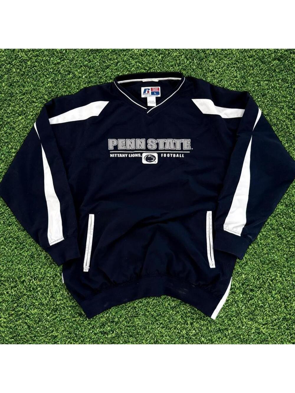 Vintage Russell Athletic Penn State Windbreaker Navy White Size L